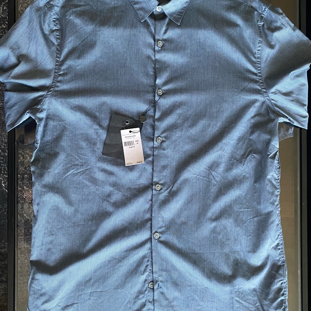 John Varvatos Slim Fit Steel Blue Casual Button Down Shirt